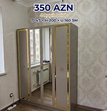 Yeni, 4 qapılı, Güzgülü, Boz, Açılan, Düz dolab lalafo.az -da Yeni, 4 qapılı, Güzgülü, Boz, Açılan, Düz dolab