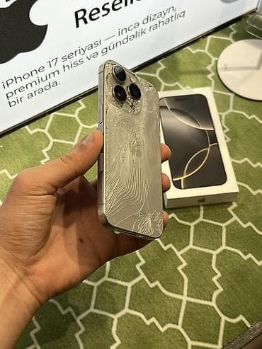 iwlenmiw ayfonlar: IPhone 16 Pro, 128 GB, Natural Titanium, Qırıq — 2