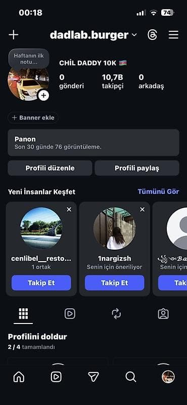 Instagram səhifəsi satılır: dadlab.burger Xüsusiyyətlər: - Brendə