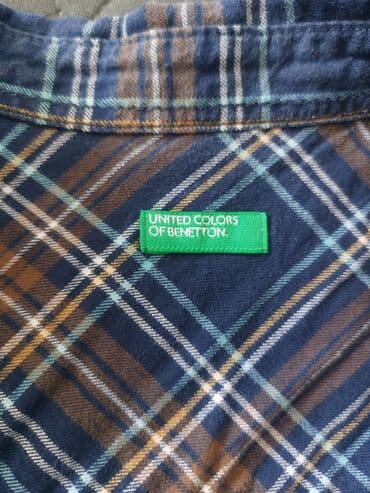 черные детские футболки: Рубашка, Для мальчиков, 8 - 9 лет, Benetton — 2