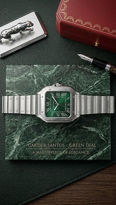 komandir saatlari: Yeni, Qol saatı, Cartier, rəng - Yaşıl — 3