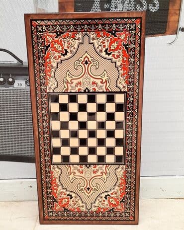 saski: Nərd taxta Taxtadan hazırlanmış naxışlı 🔱Nərd🪵 🔹️Laklı🖌 🔹️Üzərində — 3