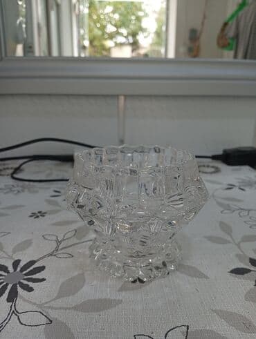 şam qabı: Şüşə dekorativ qab - Material: qalın, şəffaf şüşə - Dizayn — 3