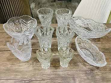 armudu stekan: Kolleksiya: kəsimli kristal şüşə qab dəsti Tərkibi: - 2 ədəd uzunoval — 1