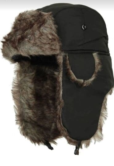 Audi: Qışlıq “trapper” papaq (58cm) - Rəng: qara üst hissə, içi və kənarları — 1