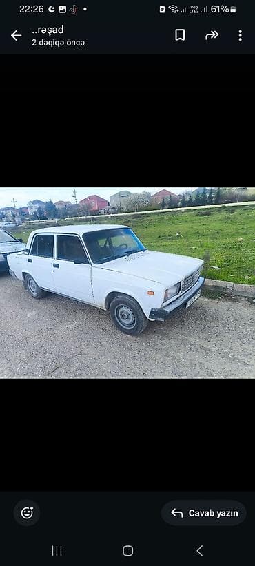 masin lada: Lada 2107, ağ rəng, sedan kuzov. Xarici:salam Aleykum təcili satılır — 3