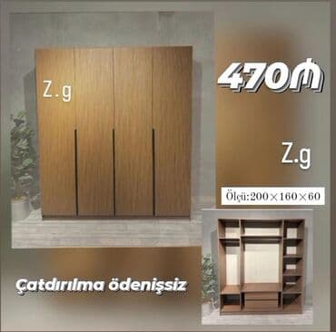 тканевый шкаф бишкек: *Dolab 4 Qapılı 💫470Azn* ✔️Rəng seçimi sərbəst *İstehsal: Rusiya — 1