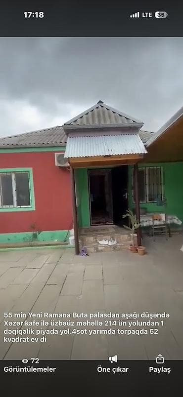 52 kv. m, 4 otaqlı, Qaz