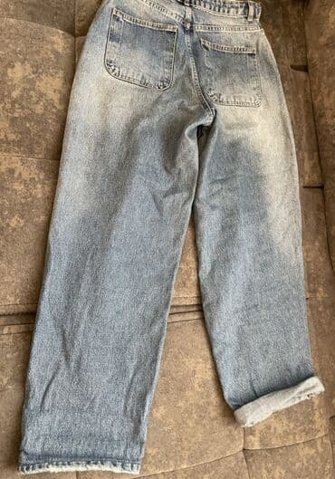 Alt paltarı: Qadın/Unisex cins şalvar dəsti 1) Açıq mavi mom fit cins - Yüksək — 10