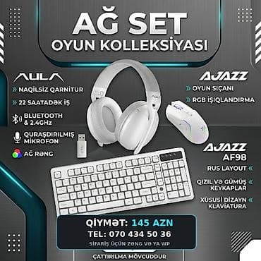 Ağ Set – Oyun Kolleksiyası Komplektin tərkibi: - AULA naqilsiz