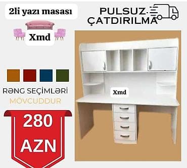 vitrinler per page 40: İki nəfərlik yazı masası - Geniş iş səthi və üst hissədə çoxsaylı rəf — 1
