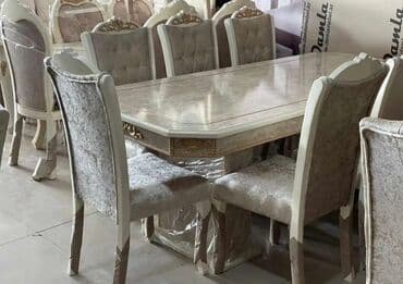 işlənmiş stol stul dəsti sumqayit: Qonaq otağı üçün, Yeni, Açılmayan, Dördbucaq masa, 6 stul — 11