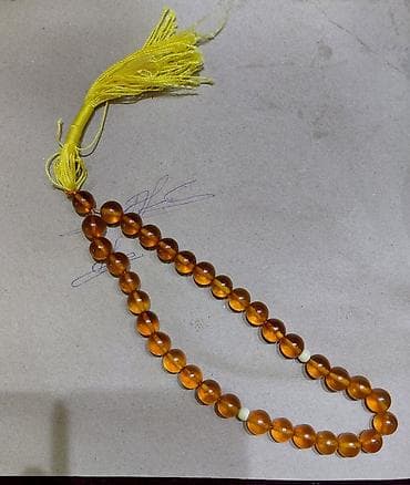 tesbeh sekilleri: Kəhrəba rəngli təsbeh - Material: parlaq, şəffaf kəhrəba tonlarında — 1