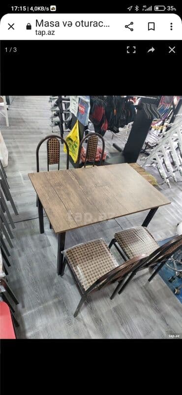 toxunma saplar satisi: Yeni, Dördbucaq masa, 4 stul, Açılmayan, Stullar ilə — 14