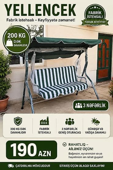 heyet stolari: Yelləncək – Fabrik istehsalı, yüksək keyfiyyət - 3 nəfərlik geniş — 1