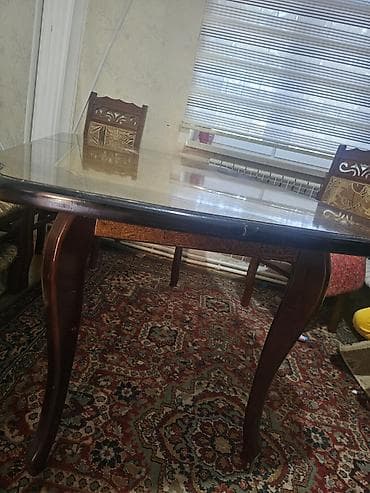 ucuz stular: Qonaq otağı üçün, Açılmayan, Dördbucaq masa, 4 stul — 2