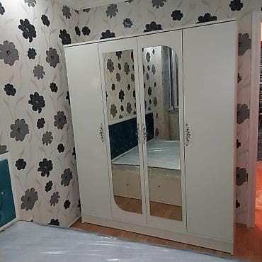 metbex skaf: Yeni, 4 qapılı, Güzgülü, Ağ, Digər material, Açılan, Düz dolab — 2