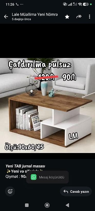 _*Yeni TAB jurnal masası*_ *✨Yeni və sifarişlə✨* Qiymət : *90₼* — 1