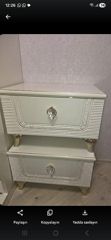 dolab islenmis: İşlənmiş, 2 qapılı, Siyirməli, Ağ, Taxta, Açılan, Düz dolab — 1