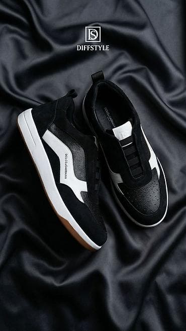 boyun bagi: Dolce & Gabbana kişi sneakersləri – Diffstyle - Rəng: qara-ağ — 1