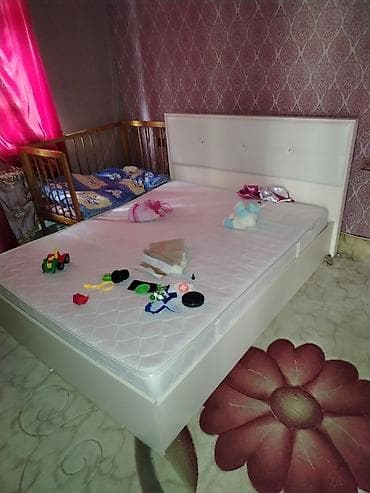 Ağ rəngli iki nəfərlik yataq dəsti - Ölçü: təxmini 160x200 sm — 1