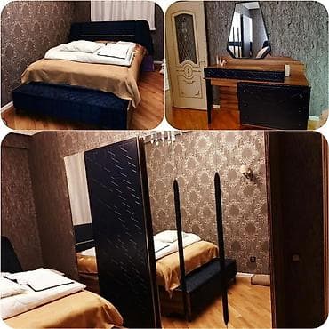 tul perde: Yataq otağı dəsti - Rəng: tünd lacivərt + ağac teksturası - Komplekt — 1