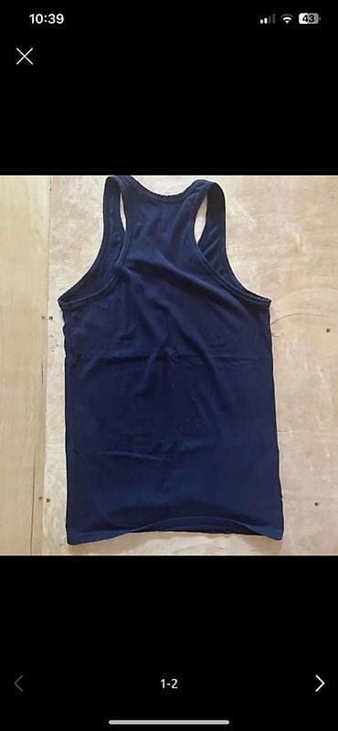 Alt paltar, corablar: Kişi üçün tünd lacivərt idman maykası (racerback kəsim). - Model — 2