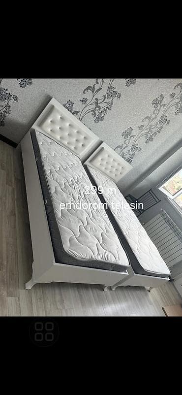 taxt qravat: İkili tək nəfərlik çarpayı dəsti - Model: iki ayrı tək çarpayı — 1