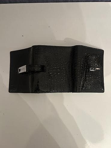 aksesuar sekilleri: Qadın pul qabı – tünd boz, timsah dərisi teksturalı dizayn - — 7