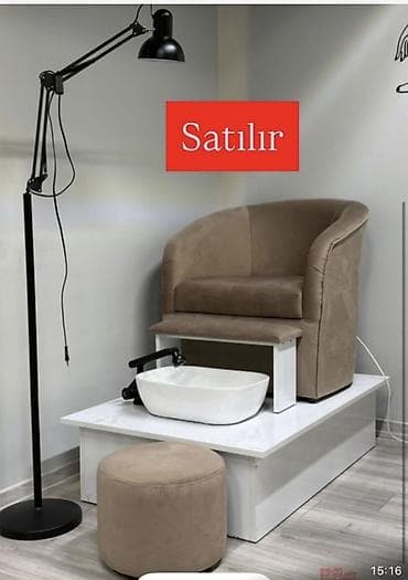 ikinci el termolar: Pedikür üçün tam dəst - Yumşaq bej rəngli kreslo – arxalıqlı, rahat — 1