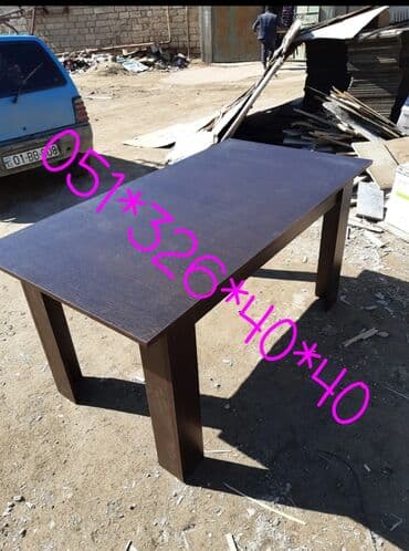 Masa və oturacaq dəstləri: Qonaq otağı üçün, Yeni, Açılmayan, Dördbucaq masa, 4 stul — 10