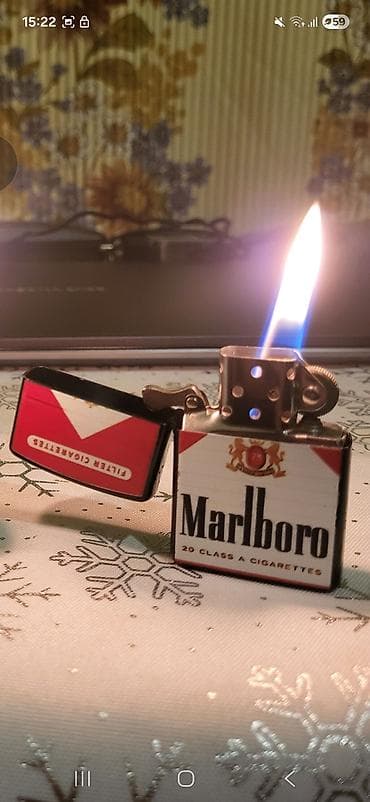 Marlboro temalı benzinli çaxmaq - Korpusu Marlboro qutusu dizaynlı — 2