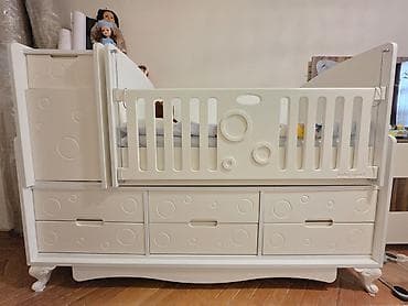 uşaq matras: Oğlan və qız üçün, İşlənmiş, Dördbucaq, Beşik, Dəstsiz, Matras ilə, Yellənmə mexanizm ilə — 1