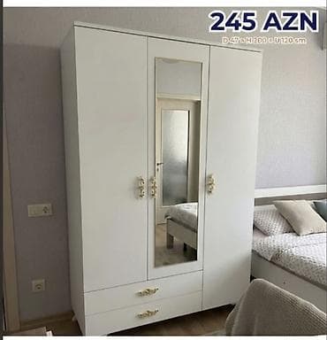 Yeni, 3 qapılı, Güzgülü, Ağ, Açılan, Düz dolab lalafo.az -da Yeni, 3 qapılı, Güzgülü, Ağ, Açılan, Düz dolab