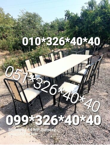 Masa və oturacaq dəstləri: Qonaq otağı üçün, Yeni, Açılan, Dördbucaq masa, 6 stul — 2