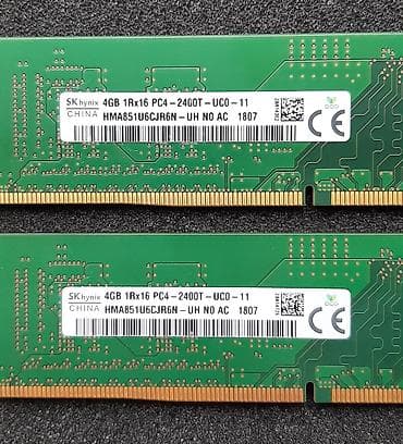 işlenmiş komputer: Operativ yaddaş - Ram DDR4 2×4GB 2400MHz - 40 AZN DDR3 2×4GB - — 2