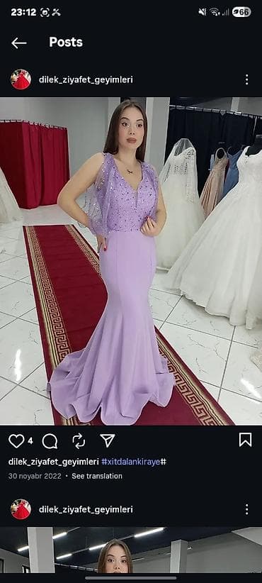 Məhsul: Ziyafət donları kolleksiyası - Model 1: Açıq bənövşəyi, balıq