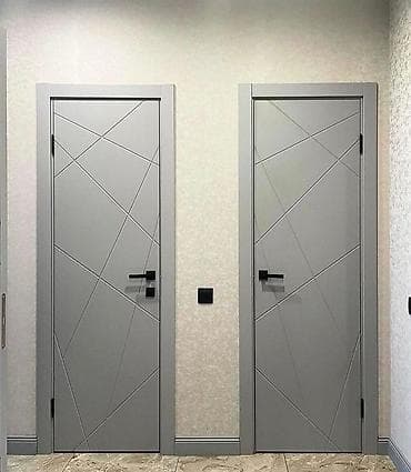 Müasir dizaynlı daxili qapılar - Rəng: açıq boz (mat) - Üslub