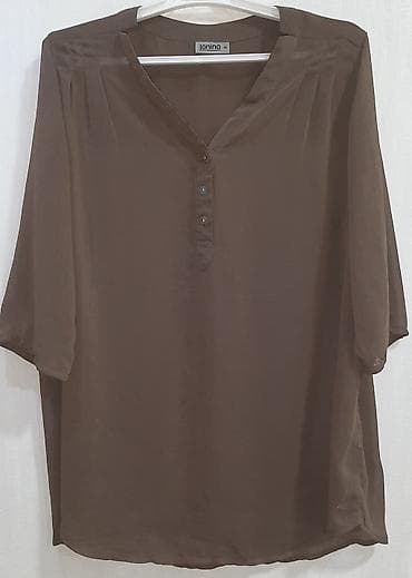 Janina brendinin qadın köynəyi/bluzu. - Rəng: qəhvəyi - Ölçü: 48