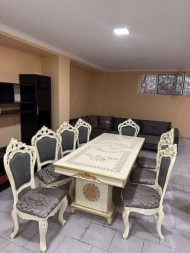 stular: Klassik üslubda yemək otağı dəsti - Tərkib: 1 böyük düzbucaqlı masa + — 1