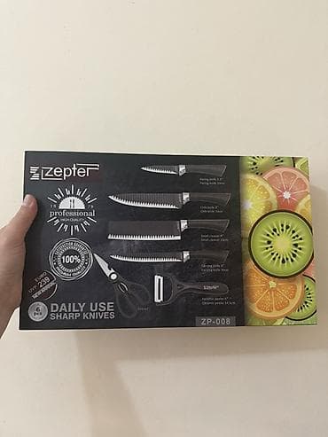 Qab-qacaq və mətbəx ləvazimatları: Zepter ZP-008 – 6 hissəli mətbəx bıçaq dəsti Xüsusiyyətlər: - — 5