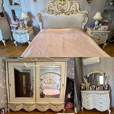 2 təknəfərlik çarpayı, Komod, Dolab, 2 tumba, İşlənmiş