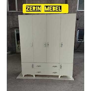 4 qapılı, Siyirməli, Bej, Açılan, Düz dolab