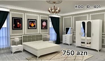 fabrik mebel: İkinəfərlik çarpayı, Dolab, Azərbaycan, Yeni — 1