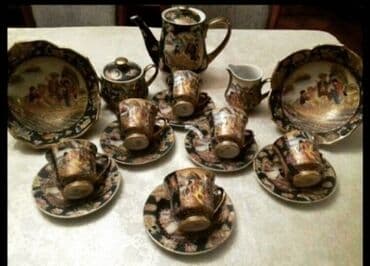 kafeyni serviz: Qəhvə dəsti, rəng - Qızılı, Farfor, 15 nəfərlik, Yaponiya — 1