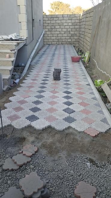 dirnaq uzadan lak: Tamet (bardür və səki daşı) döşəmə xidməti - Həyətyanı sahə, qaraj — 9