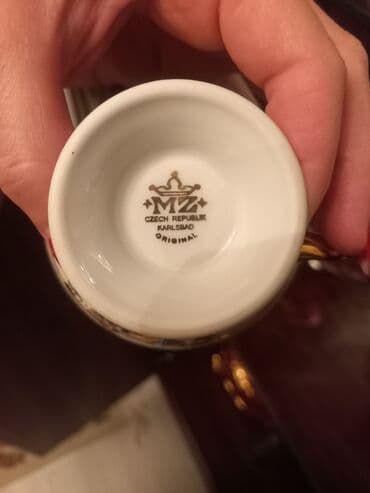 mətbəx naboru: Çay dəsti, rəng - Qızılı, Kobalt, Madonna, 6 nəfərlik, Çexiya — 2