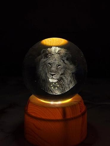 3D lazer oyma işıqlı şüşə kürə fırlanan Qiymət : 23 AZN🤩 - Şəffaf — 8