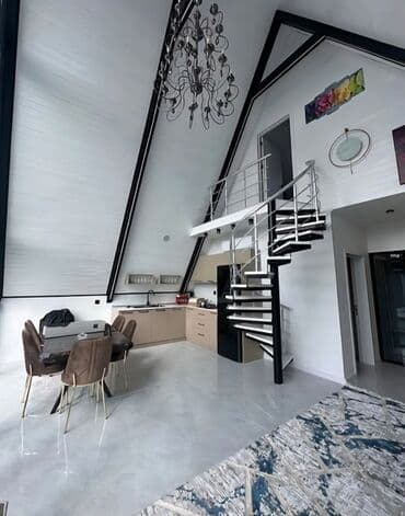 saray heyet ev: A-Frame üslubunda müasir iki mərtəbəli ev – geniş panoram pəncərələr — 1