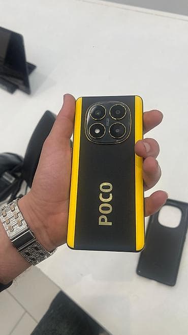 katel telefon: Poco X7, rəng - Sarı, Barmaq izi — 2